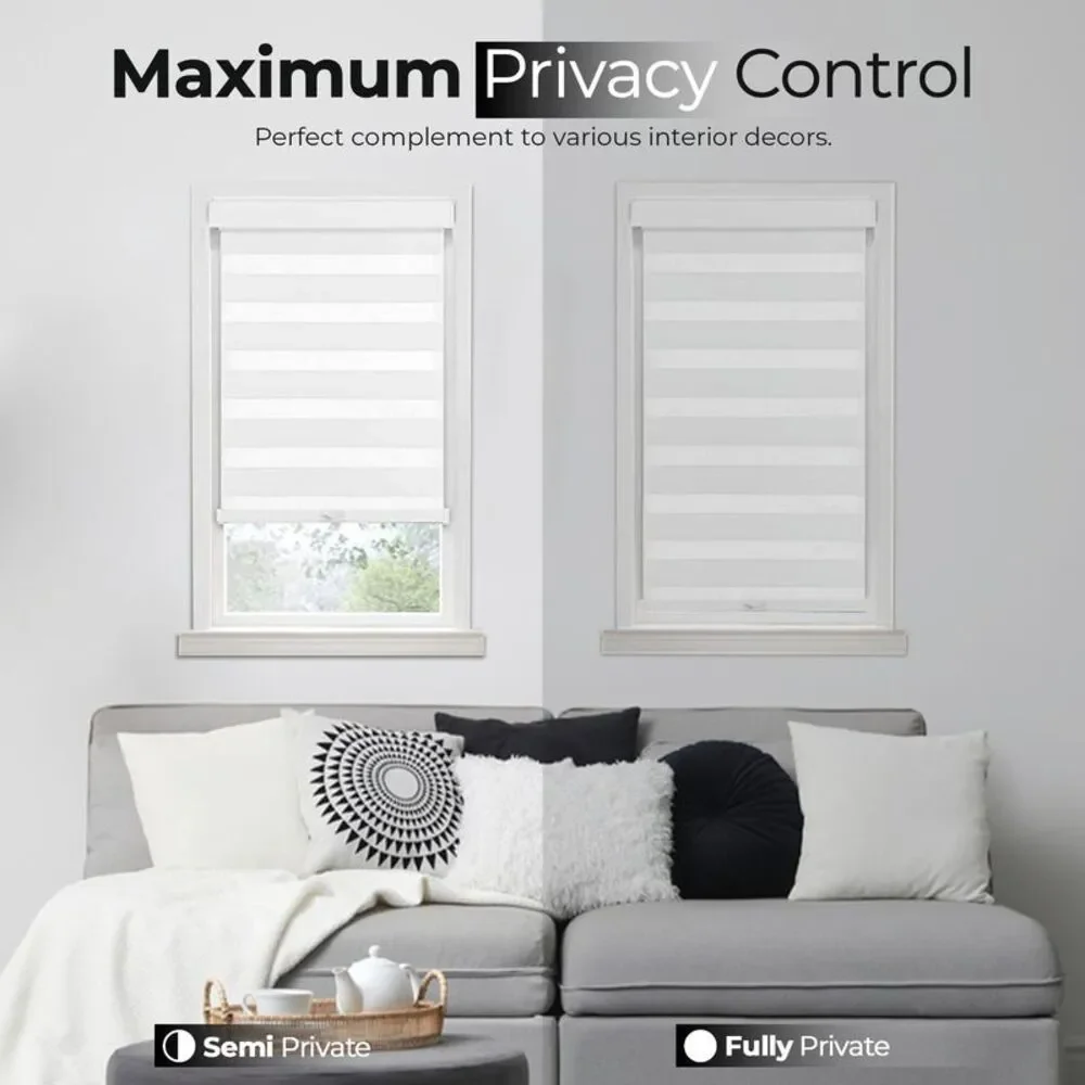PowerSellerUSA Oval Cordless Blinds, Roll-Up Roller Shades for Windows and
